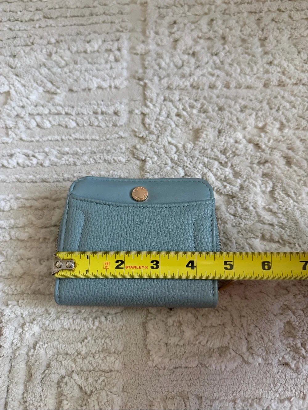 Florelli Compact Teal Leather Women's Wallet - Small Zip Card Case